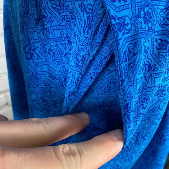 Liz Claiborne Geometric Vintage Shirt Dress Blue size Medium - Picture 13 of 16